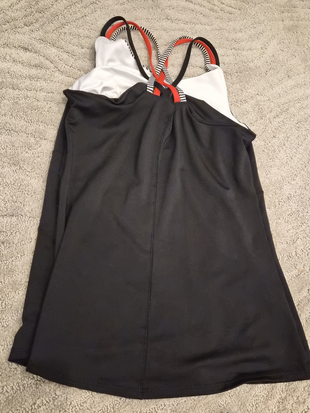 3 Piece Black -Lucky In Love Tennis Tank. Black/White Tiered Skirt w/ Jacket - S - Picture 4 of 9